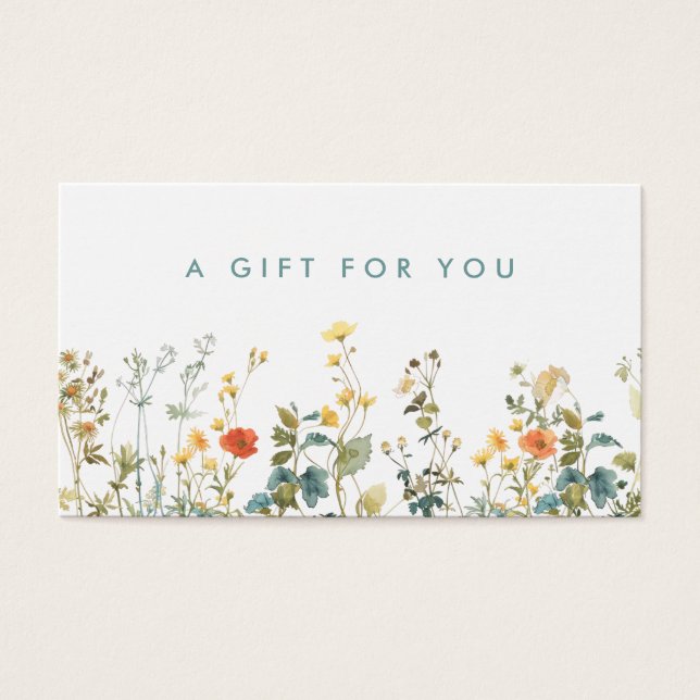 Elegant Wildflower Field Gift Card (Front)