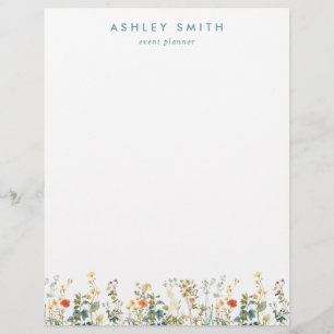 Elegant Wildflower Field Letterhead