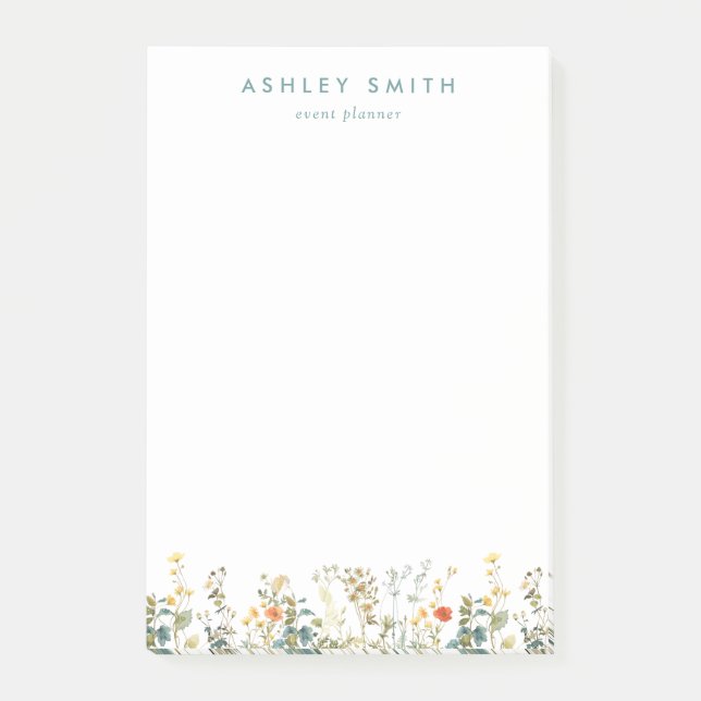 Elegant Wildflower Field Post-it Notes (Front)