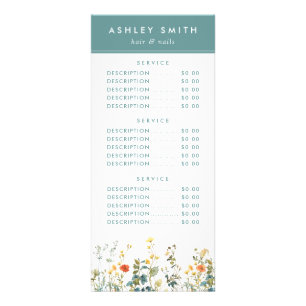 Elegant Wildflower Field Rack Card