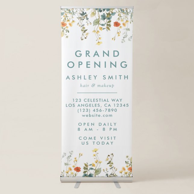 Elegant Wildflower Field Retractable Banner (Front)