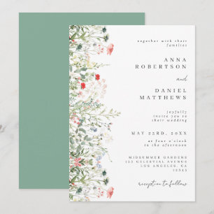 Elegant Wildflower Field Wedding Invitation