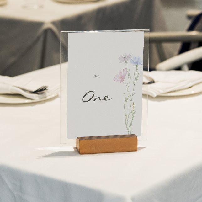 Elegant Wildflower Floral Beige Wedding  Table Number (Creator Uploaded)