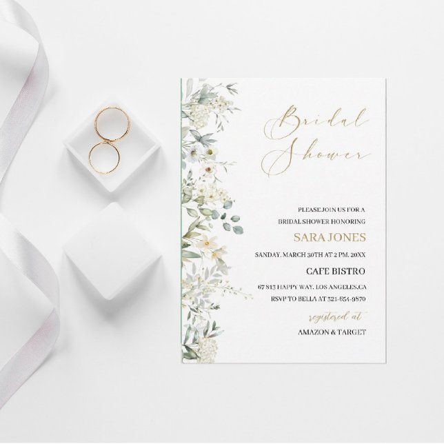Elegant Wildflower Floral Bridal Shower Invitation (Creator Uploaded)