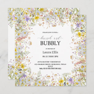 Elegant wildflower floral brunch  invitation