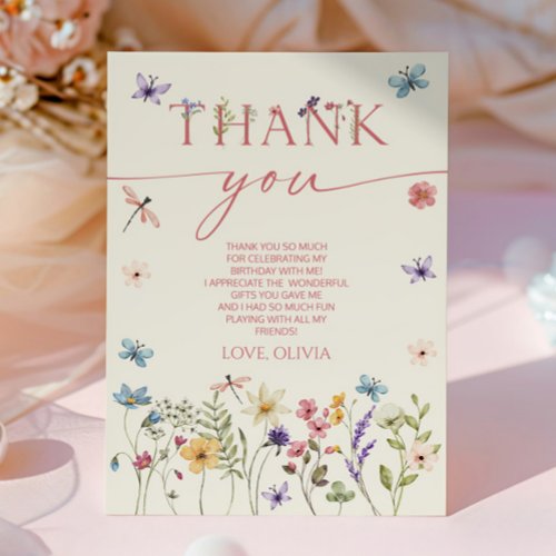 Elegant Wildflower Floral Butterfly Birthday Party