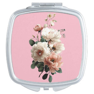 Elegant Wildflower Floral Compact Mirror