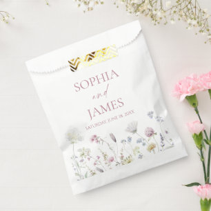 Elegant Wildflower Floral Flowers Wedding Favor Bag