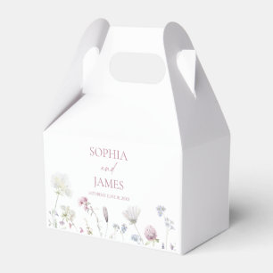Elegant Wildflower Floral Flowers Wedding Favor Boxes