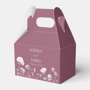 Elegant Wildflower Floral Flowers Wedding Favor Boxes