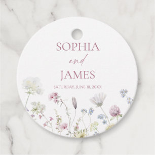 Elegant Wildflower Floral Flowers Wedding Favor Tags