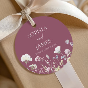 Elegant Wildflower Floral Flowers Wedding Favor Tags