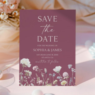 Elegant Wildflower Floral Flowers Wedding Save The Date