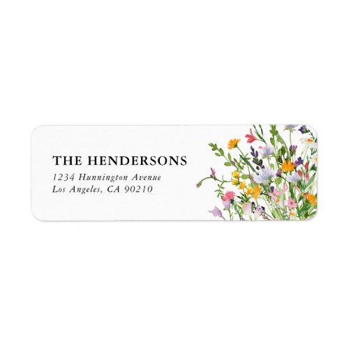 Elegant Wildflower Floral Label