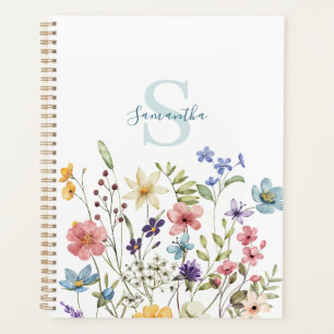 Elegant Wildflower Floral Personalized Planner