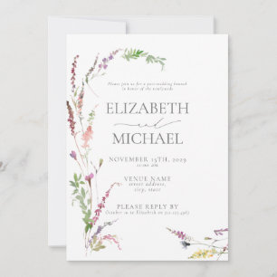 Elegant Wildflower Floral Post Wedding Brunch Invitation