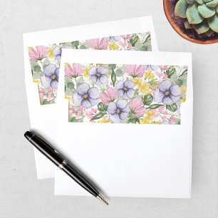 Elegant Wildflower Floral Wedding Envelope Liner