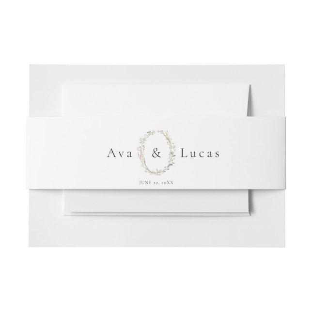 Elegant Wildflower Floral Wedding Garden Greenery  Invitation Belly Band (Front Example)