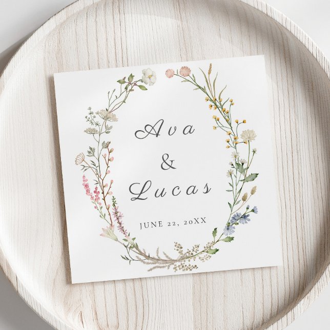 Elegant Wildflower Floral Wedding Garden Greenery Napkins (Creator Uploaded)
