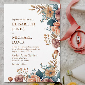 Elegant Wildflower Floral Wedding Invitation