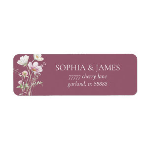 Elegant Wildflower Floral Wedding Return Address Label