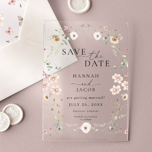 Elegant Wildflower Floral Wedding Save the Date 