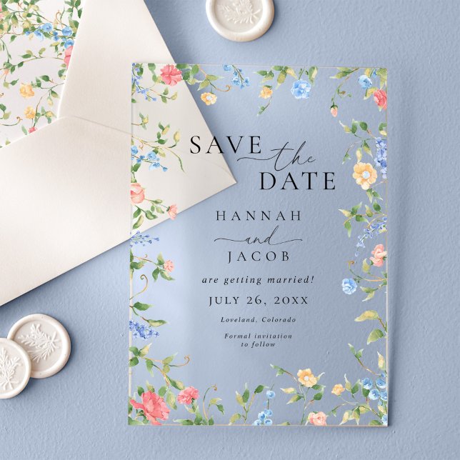 Elegant Wildflower Floral Wedding Save the Date (Creator Uploaded)