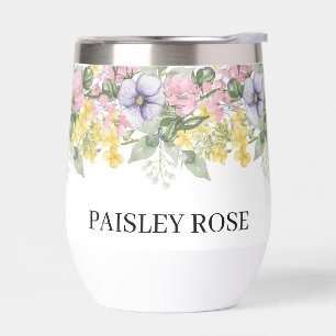 Elegant Wildflower Floral Wedding Thermal Wine Tumbler
