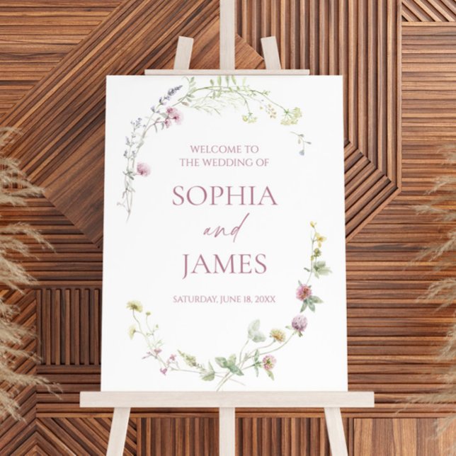 Elegant Wildflower Floral Wedding Welcome Sign (Creator Uploaded)