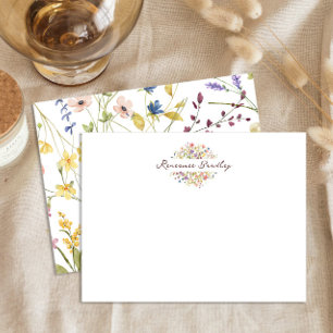 Elegant Wildflower Frame Border Note Card