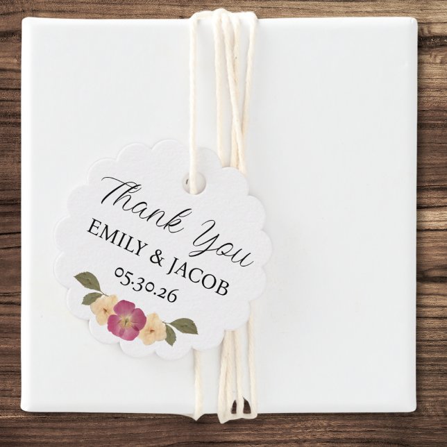 Elegant Wildflower Garden Boho Wedding Thank You Favor Tags (Creator Uploaded)