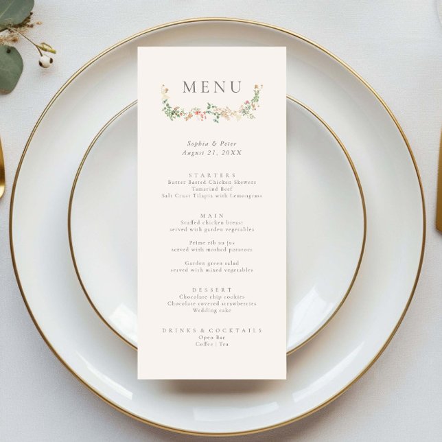 Elegant Wildflower Garden Floral Menu (Creator Uploaded)