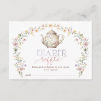 Elegant Wildflower Garden Tea Party Diaper Raffle