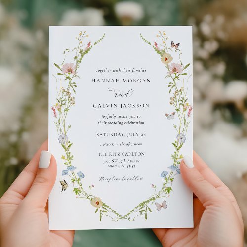 Elegant Wildflower Garden Wedding Invitation