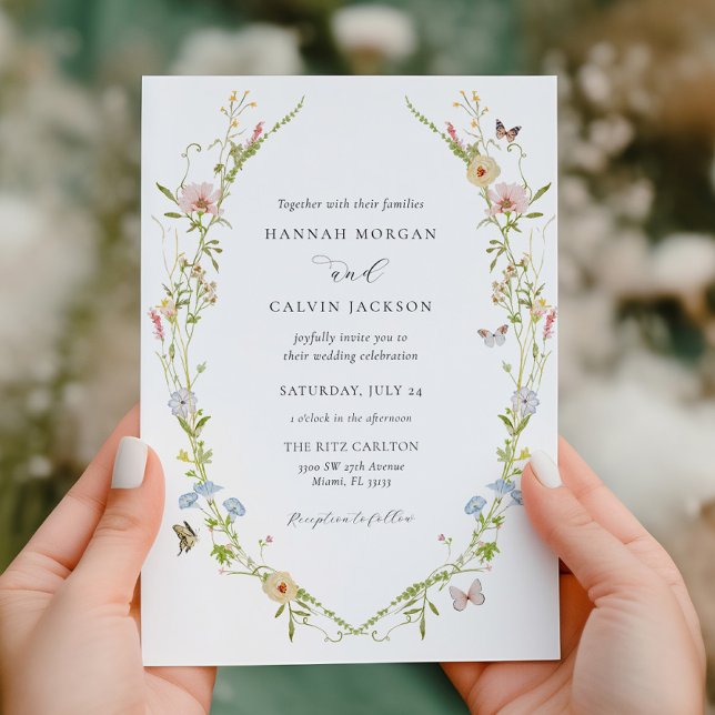 Elegant Wildflower Garden Wedding Invitation (Creator Uploaded)