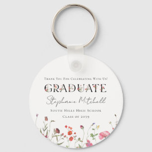 Elegant Wildflower Graduation Keychain