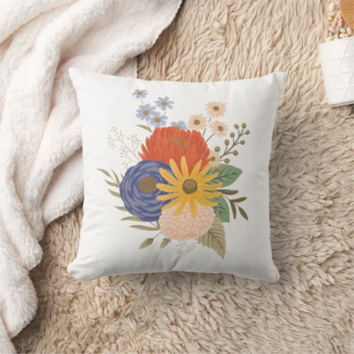 Elegant Wildflower Home Decor Throw Pillow