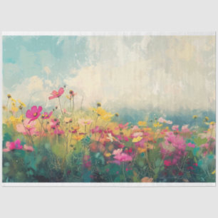 Elegant Wildflower Impressionist Decoupage Tissue Paper