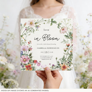 Elegant Wildflower Love in Bloom Bridal Shower Invitation
