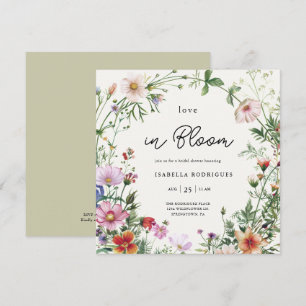 Elegant Wildflower Love in Bloom Bridal Shower Invitation