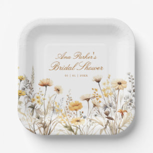 Elegant Wildflower Love Is In Bloom Bridal Shower Paper Plates
