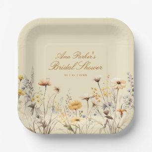 Elegant Wildflower Love Is In Bloom Bridal Shower Paper Plates
