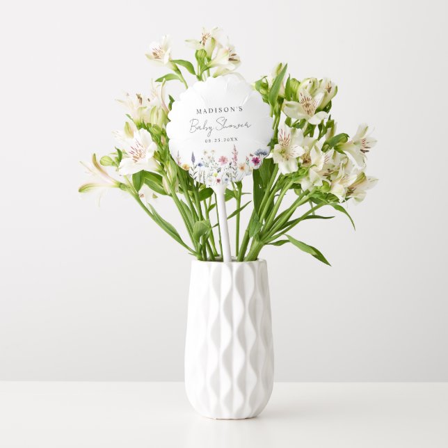 Elegant Wildflower Meadow Baby Shower Balloon (Vase)