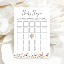 Elegant Wildflower Meadow Baby Shower Bingo Card