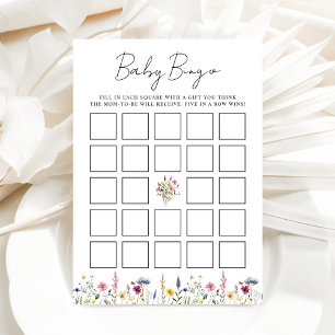 Elegant Wildflower Meadow Baby Shower Bingo Card