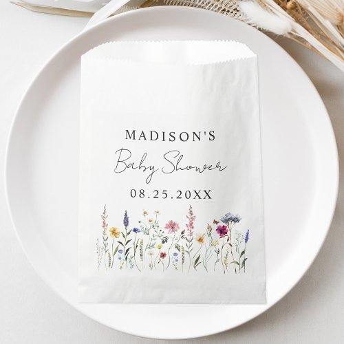 Elegant Wildflower Meadow Baby Shower Favor Bag