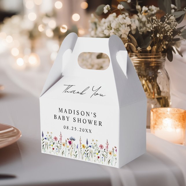Elegant Wildflower Meadow Baby Shower Favor Boxes (Creator Uploaded)