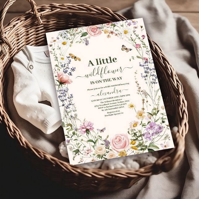 Elegant Wildflower Meadow Baby Shower Invitation (Creator Uploaded)