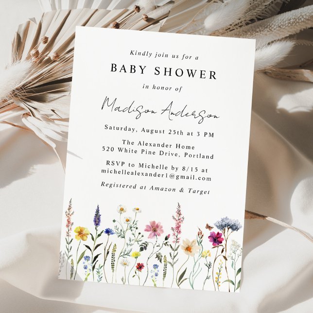 Elegant Wildflower Meadow Baby Shower Invitation (Creator Uploaded)