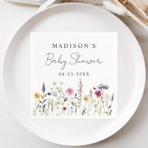Elegant Wildflower Meadow Baby Shower Napkins